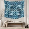 thumbnail image 5 of Blue Ombre Geometric Tapestry for Bedroom Wall Hanging Tapestry, Aqua Morocco Modern Abstract Art Ceiling Backdrop Tapestries Poster Blanket Wall Decor for Teens Room Living Room Dorm 51" x 59", 5 of 8