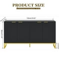 thumbnail image 3 of LUCKYELF Sideboard Buffet Cabinet, Fluted Accent Cabinet with Adjustable Shelves, Storage Cabinet for Kitchen, Black, 3 of 8