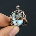 thumbnail image 2 of Natural Republic Larimar Gemstone Handmade Copper Wire Wrap Ring Size 7, 2 of 4
