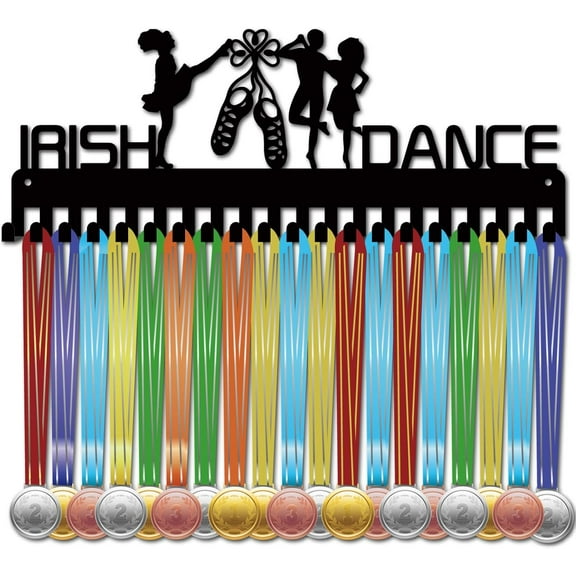 Irish Dance Medal Hangers Medal Holder Display Hanger Rack Sports Metal Hanging Athlete Awards Wall Mount Decor with 20 Hooks