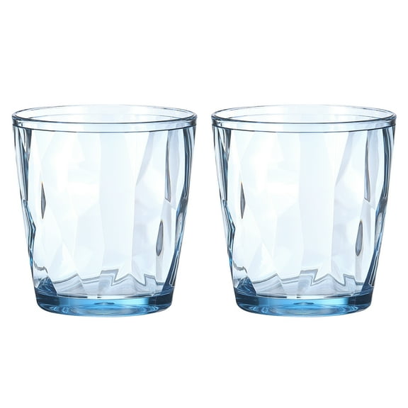 Uxcell 7oz Acrylic Drinking Glasses, 2Pack Plastic Reusable Tumblers Drinkware for Home Outdoors, Sky Blue