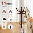 thumbnail image 3 of Wooden coat rack freestanding, 11 Hooks Coat racks stand for Entryway, Adjustable Height Coat Tree for Hats, jacket, Handbags, Vintage heavy duty coat rack, 3 of 7