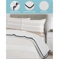thumbnail image 4 of Brown Stripe Twin Size Down Alternative Comforter, Lightweight Comforter Quilt Bedding Set with Pillow Shams Modern Rustic Horizontal Brown Striped All Seasons Bed Comforter Duvet Insert 68"x86", 4 of 7