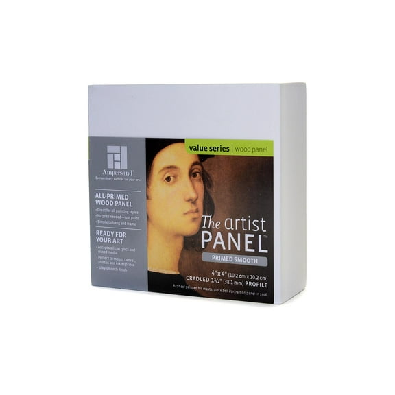 The Artist Panel Primed Smooth Cradled Profile 1 1/2 in., 4 in. x 4 in. (pack of 2)