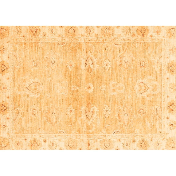 Ahgly Company Indoor Rectangle Abstract Orange Modern Area Rugs, 6' x 9'