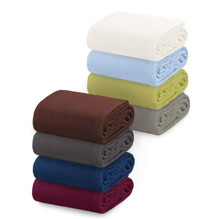 Freckles Cotton Blanket - Crover All Season Thermal Waffle Cotton Twin Blanket Deep Blue