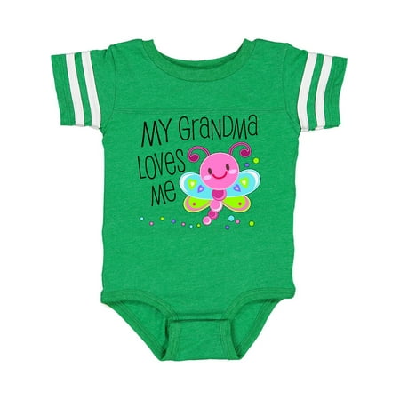 

Inktastic My Grandma Loves Me- cute dragonfly Gift Baby Boy or Baby Girl Bodysuit