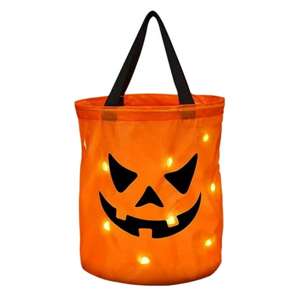 Billuyoard Bolsa de dulces de Halloween para niños, poliéster, gran capacidad, alimentada por batería, reutilizable, lavable, resistente al Kits de decoración para fiestas Tipo 2