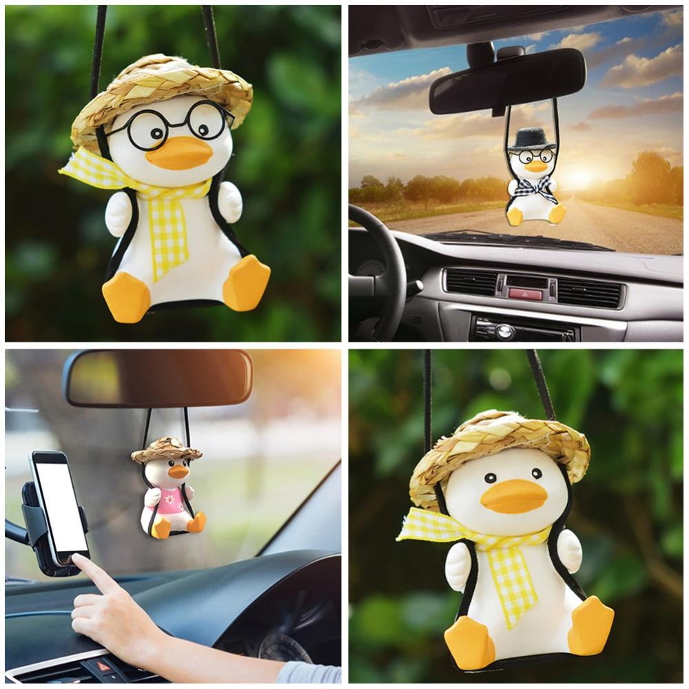 Swinging Duck Car Hanging Ornament Car Flying Duck Hanging Ornament Cartoon Cute Duck Car Hanging Ornament Decoration for Auto 2pcs Fat Duck