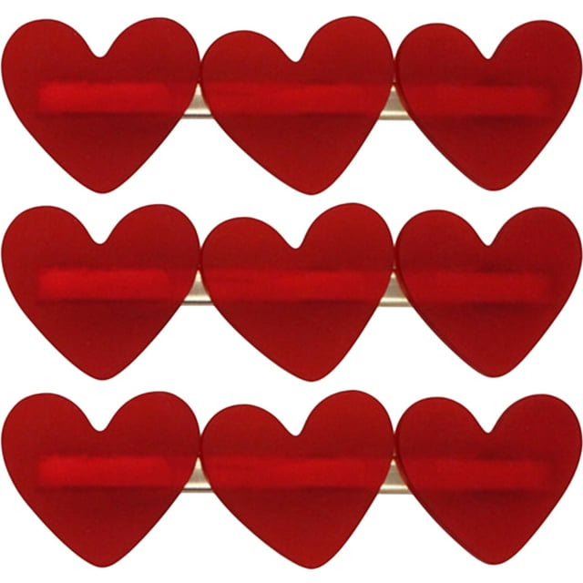 3 Pcs Barrettes en Forme de Cœur Accessoires de Coiffure en Plastique Cœur Rouge pour Femmes