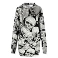 thumbnail image 3 of Sudadera con capucha de manga larga con capucha para mujer Vestidos con estampado floral de calavera de bolsillo Fridja  nbo98, 3 of 4