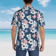 thumbnail image 4 of Pofeuu Flowers Print Hawaiian Shirt for Men Sleeves Casual Button Down Summer Beach Dress Shirts T-Shirts,Small, 4 of 7