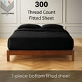 thumbnail image 2 of Fitted Sheet Only - California King Size, Black Color 300-Thread-Count Egyptian Cotton 10-inch Deep Pockets 1-PC Bottom Fitted Sheet, 2 of 7