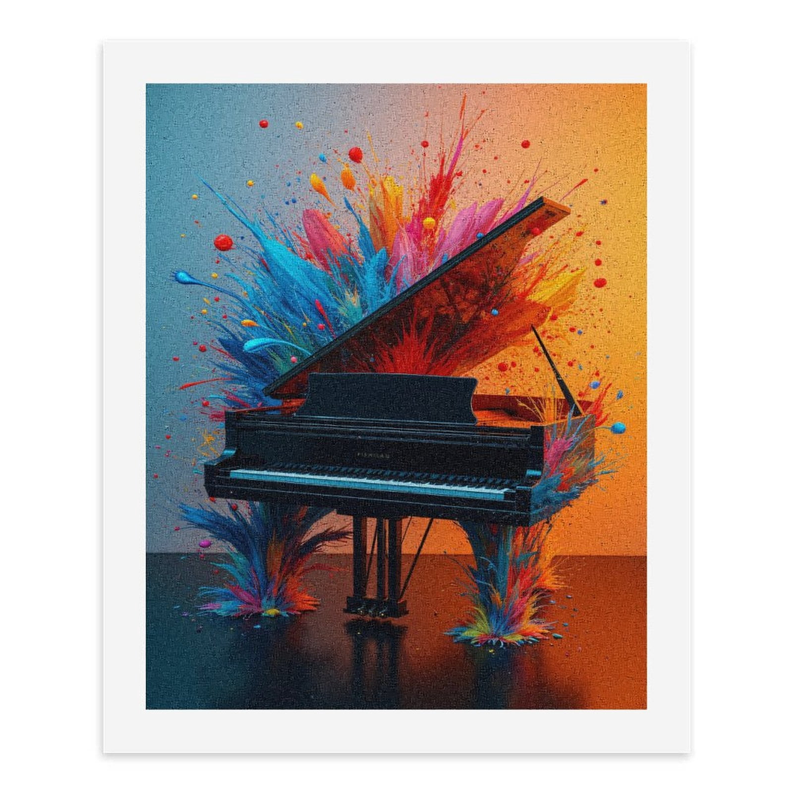 Paint By Numbers Kit for Adults Beginner - DIY Piano Vibrant Color Splash Art Canvas Painting Kits for Adults, Frameless Paint By Number for Adults for Home Wall Decor 16x20 Inch