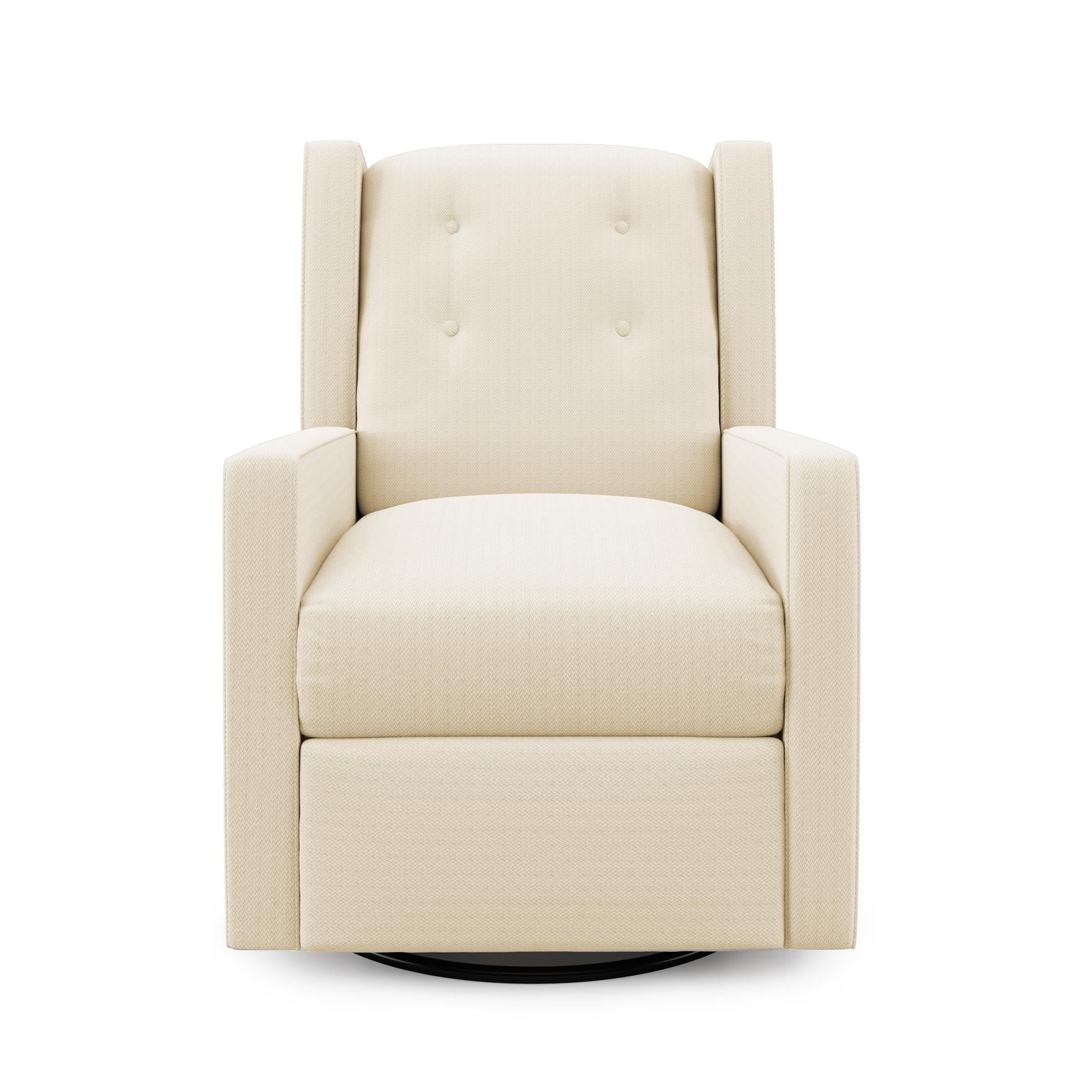 Baby Relax Mikayla 4-in-1 Nursery Swivel Glider Rocker Recliner, White Linen
