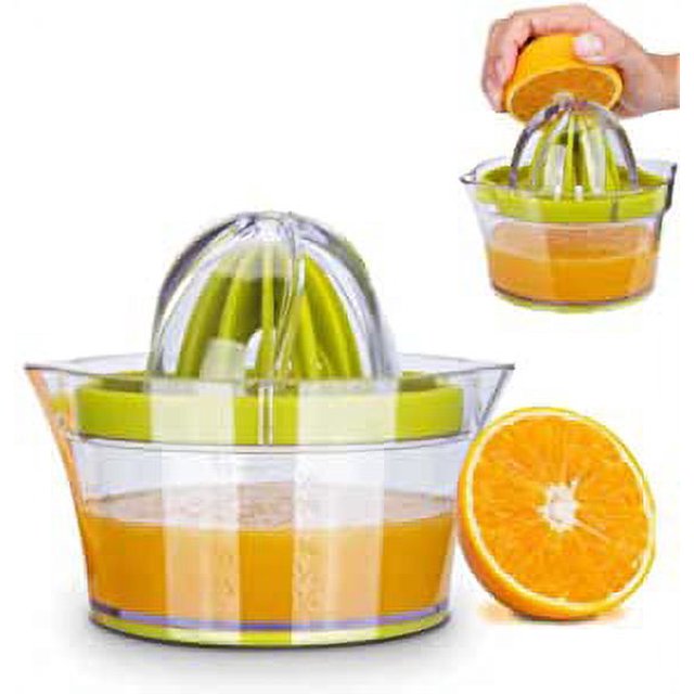 Extractor de jugo de cítricos de naranja y limón manual multifuncional 4 en 1 Extractor de jugo de cítricos de naranja, jengibre y ajo plano manual (verde) ER