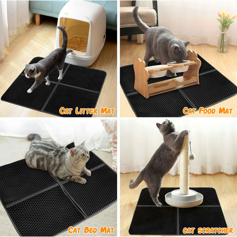 Motsamla Large Cat Litter Trapping Mat - Soft on Kitty Paws, 35 x 24 -  Waterproof Litter Box Pad for Cleaner Floors, Easy Clean