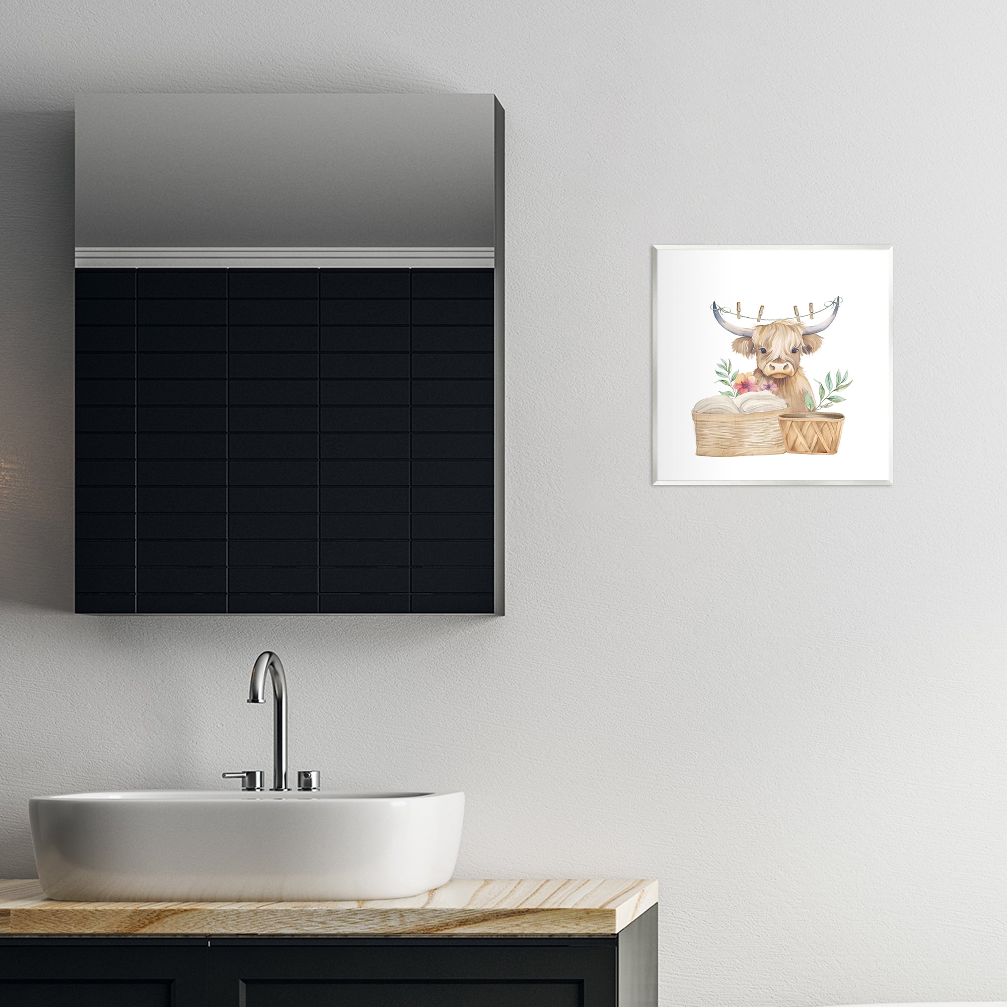 Laundry Day Baby Cattle Wall Plaque Art, design by Kim Allen