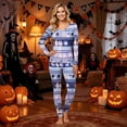 thumbnail image 2 of Matching Halloween Pajamas Set for Whole Family, Breathable Long Sleeve Halloween Family Pajamas with Moon Ghost Pattern, Cozy Family Halloween Pajama Set Sleepwear, 2 of 7