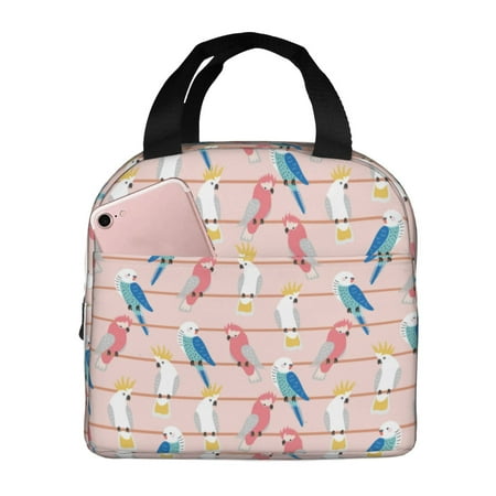 Insulated Lunch Bag for Women Men - Cute Colorful Parrot Leakproof Cooler Lunch Box for Women Men  Lunch Tote Bags for Work School Picnic Travel