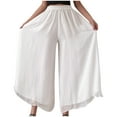 thumbnail image 4 of Karight Women's Capris Crop Chiffon Pants Summer Beach Vacation Culottes Casual Dress Wide Leg Palazzo Pants, 4 of 5
