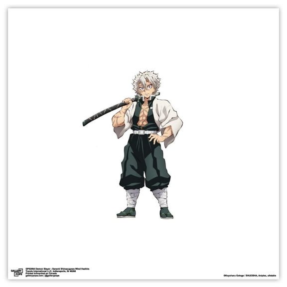 Gallery Pops Demon Slayer - Sanemi Shinazugawa Wind Hashira Wall Art, Unframed Version, 12" x 12"