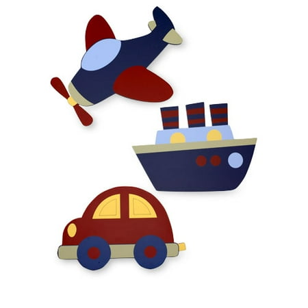 Bedtime Originals Travel Time 3 Pc Wall Dcor