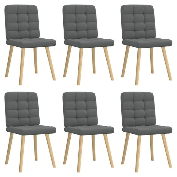 vidaXL Dining Chair Set of 6 Dark Grey