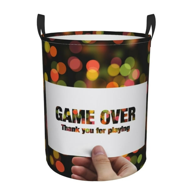 DouZhe Waterproof Collapsible Large Laundry Baskets, Game Over Prints