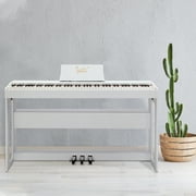 OverPatio 88 Keys Electric Digital Piano, Full Weighted Keyboards with Digital Music for All Experience Levels, White