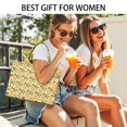thumbnail image 5 of Large Capacity Tote Bag,Yellow Lemon Fruit Mixed Fruits Yellow Pattern Handbag Fashion Luxury Tote Bag,15.7"x13"x 5.1" Inches,Laptop Compatible, 5 of 6