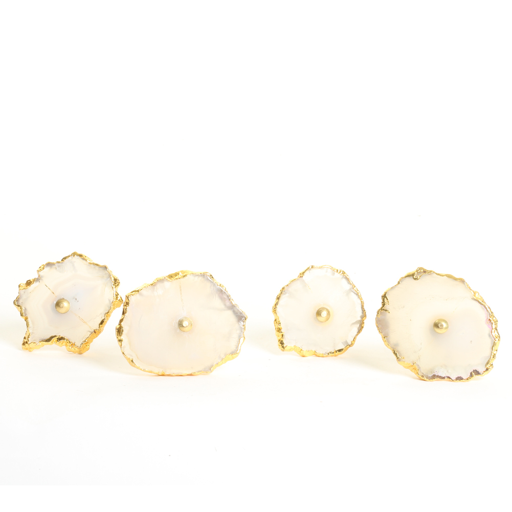 Koyal Wholesale Drawer Pulls Cabinet Pulls White Real Agate Stone