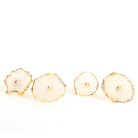 Koyal Wholesale Drawer Pulls Cabinet Pulls White Real Agate Stone