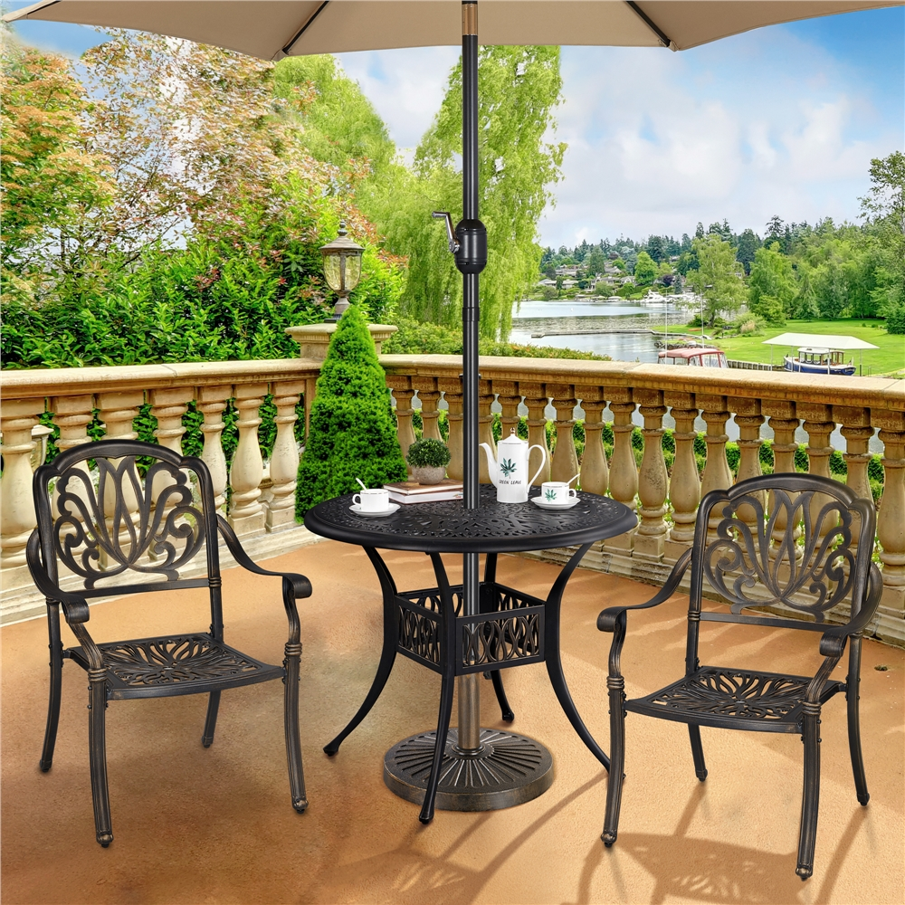 Renwick 18" Outdoor Patio Market Umbrella Base, Bronze