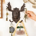 thumbnail image 4 of Sungmor Ganchos Decorativos de Pared de Hierro Fundido con Ciervos, Ganchos Vintage Marrones para Abrigos, Colgadores Dobles Rústicos de Alta Resistencia para Llaves, Bolsas y Sombreros, 4 of 8