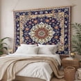 thumbnail image 3 of Navy Blue Boho Small Tapestry for Bedroom Wall Hanging Tapestry,Contemporary Abstract Ethnic Vintage Geometric Ceiling Backdrop Tapestries Poster Blanket Wall Decor for Living Room 23" x 28", 3 of 8