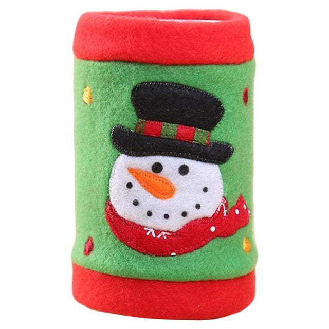 Injueey Botella de vino de Navidad, cubierta antipolvo, bebida de Navidad, manga de lana elástica, bolsa para botella de vino, Año Nuevo, Kits de decoración para fiestas Muñeco de nieve