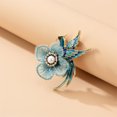 thumbnail image 4 of HomeKingdee Fashion Casual Peacock Flower Brooch - Alloy with Rhinestone Women's and Girls' Brooch Pin for Various Occasions, 4 of 5