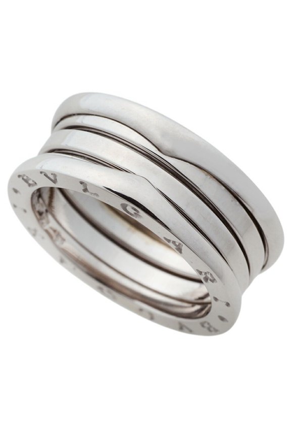Pre-Owned Bulgari BVLGARI 10.8g B.zero1 Ring 3-Band 18KWG White Gold #56 (approx. US size 15)