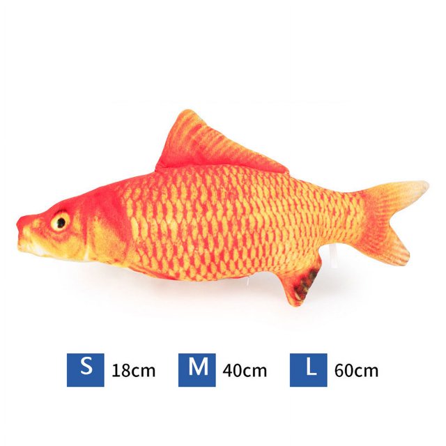 Cat Toy Training Entertainment Fish Plush Stuffed Pillow Simulation Fish Cat Toy Fish Interactive Pet Chew Toys S(Redfish)