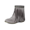 thumbnail image 4 of Viluyesy Mid Calf Boots for Womens, Pointed Toe Trendy Tassel Chunky Heels Fall Winter Suede Boots Gray, 4 of 8
