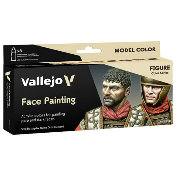 Set de pintura facial Vallejo Model Color con 8 botellas de 18 ml
