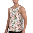 thumbnail image 2 of Balery Floral With Butterflies Pattern Men's Workout Tank Top Gym Muscle Tee Fitness Bodybuilding Sleeveless T Shirt Quick Dry Fit Muscle Tank Top Slim-Fit Tank-XX-Large, 2 of 7