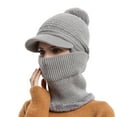 thumbnail image 2 of siminsem Winter Hat Scarf Set for Women One Piece Slouchy Beanie Pullover Knitted Cap - Warm Fleece Lined Hooded Balaclava Neck Warmer for Cold Weather Ski Outdoor, Grey,One Size, 2 of 5