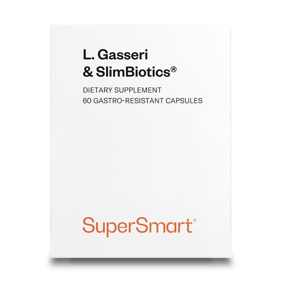 SuperSmart L. Gasseri & SlimBiotics (Advanced Formula) - Probiotic Supplement with Lactobacillus Gasseri & SlimBiotics | Non-GMO & Gluten-Free - 60 Gastro-Resistant Capsules