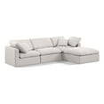 thumbnail image 1 of Meridian Furniture Indulge 94" Linen Fabric L-Shaped Modular Sectional in Cream, 1 of 9