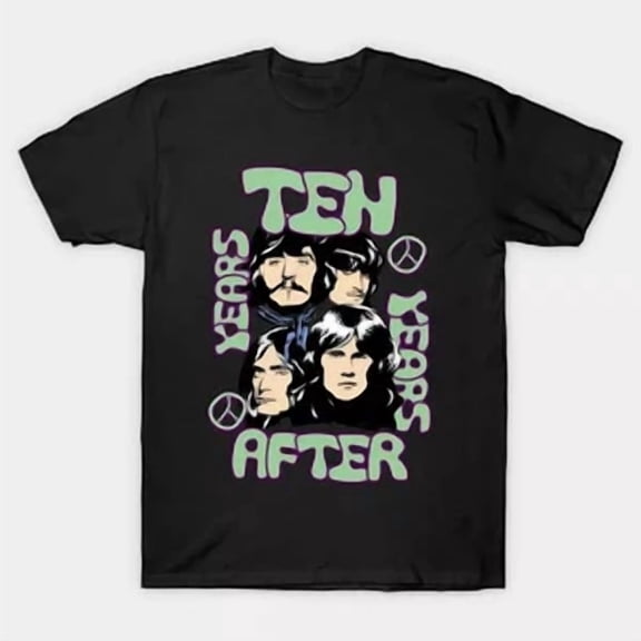 VINTAGE Ten Years After T-shirt Unisex Black Cotton All Sizes BT197