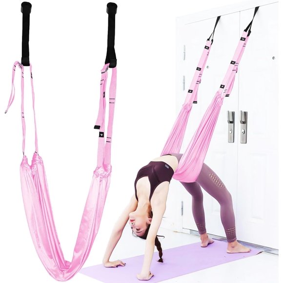 shiyou-Yoga Fitness Stretching Strap Adjustable Stretcher Band for Waist Trainer Stretching Door Swing Flexibility Tensile Trainer for Yoga Practitioner Ballet Dancer Gymnastics Exercises