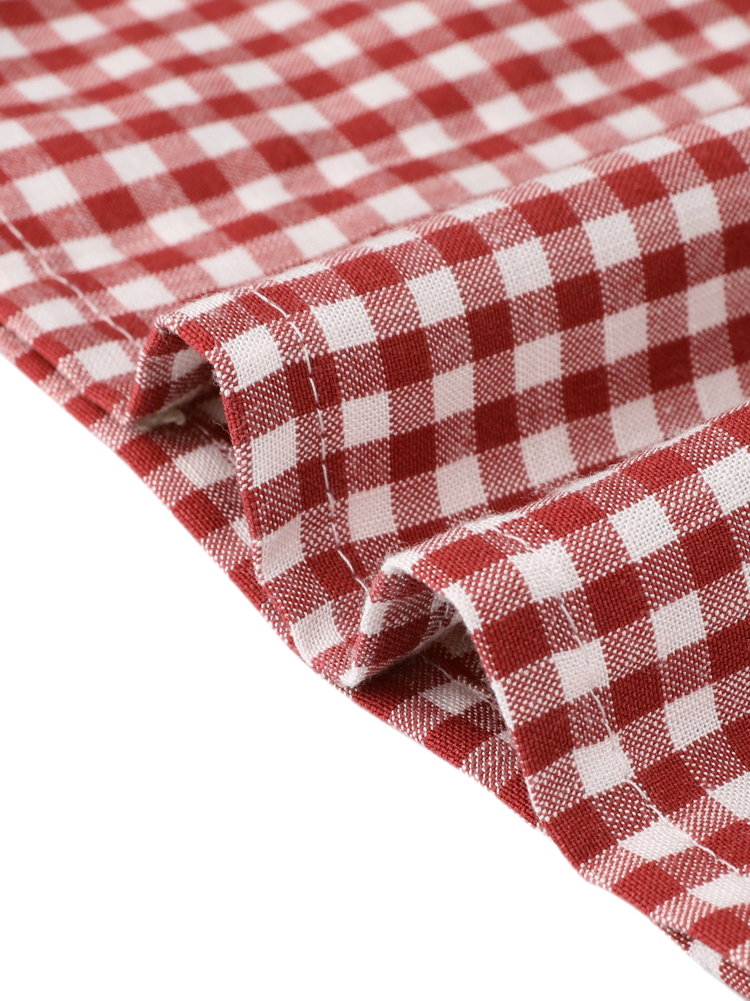 DARING DIVA Women's Gingham Sleeveless Tops Peter Pan Collar Ruffled Trim Blouse L Red