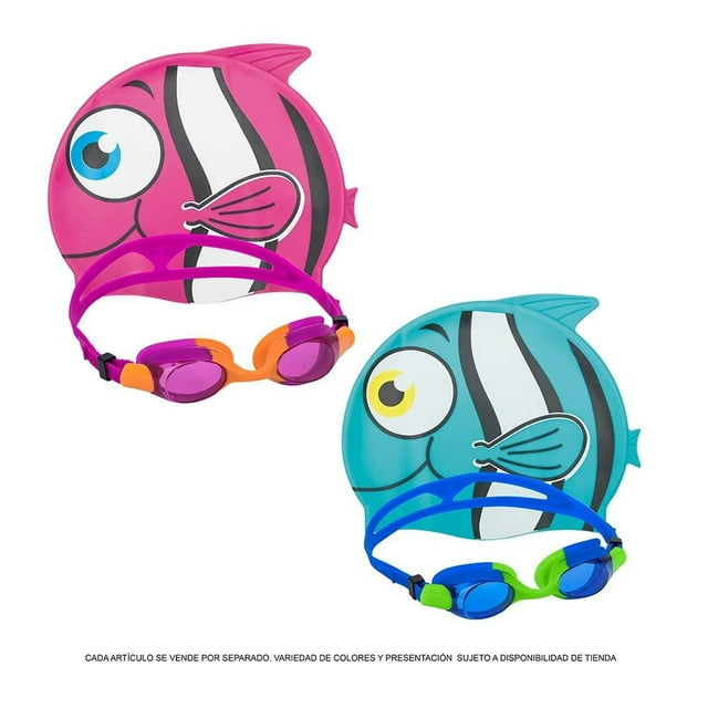 Set Acuático Ozark Trail de Goggles y Gorra para Niños Varios Colores 1 Pieza